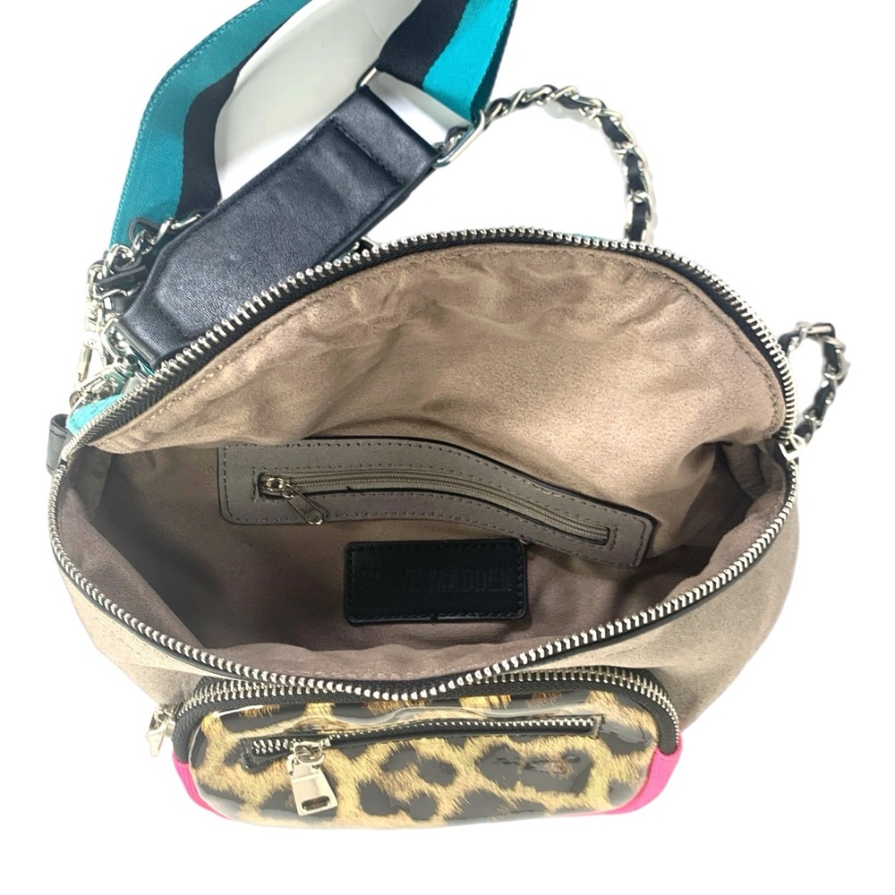 Steve Madden Turquoise and Leopard Crossbody Bag - Picture 5 of 9